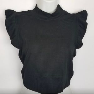 Mock Neck Top 
W ruffle sleeves